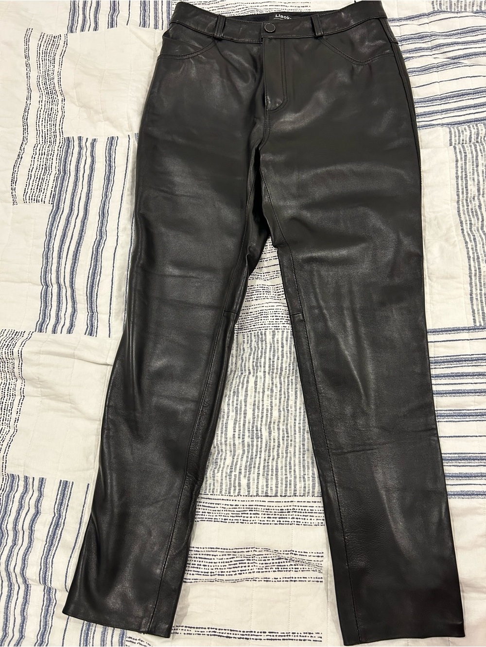 Black Faux Leather Slim Pants